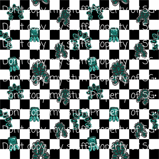 Checkered Conchos Seamless
