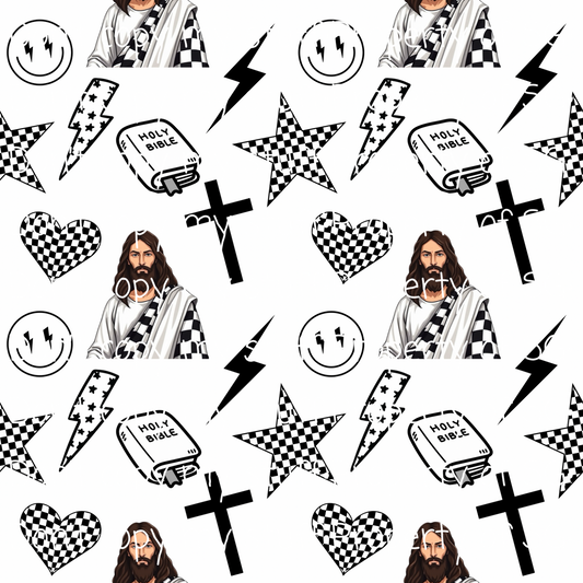 Checkered Jesus Seamless