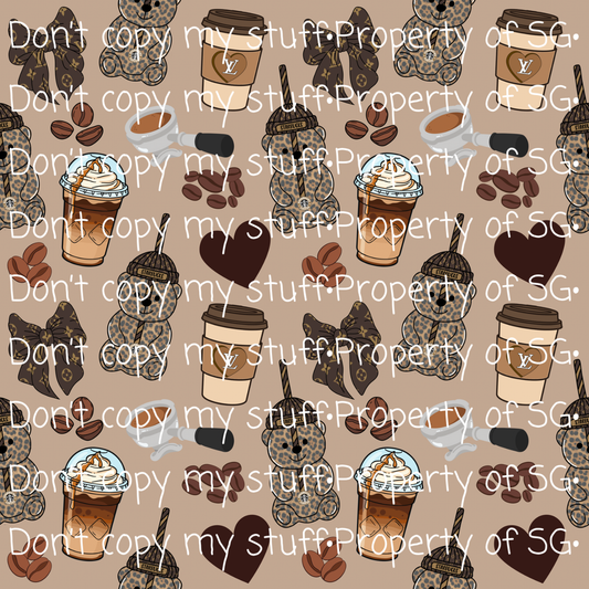 Leopard Coffee Bears Seamless