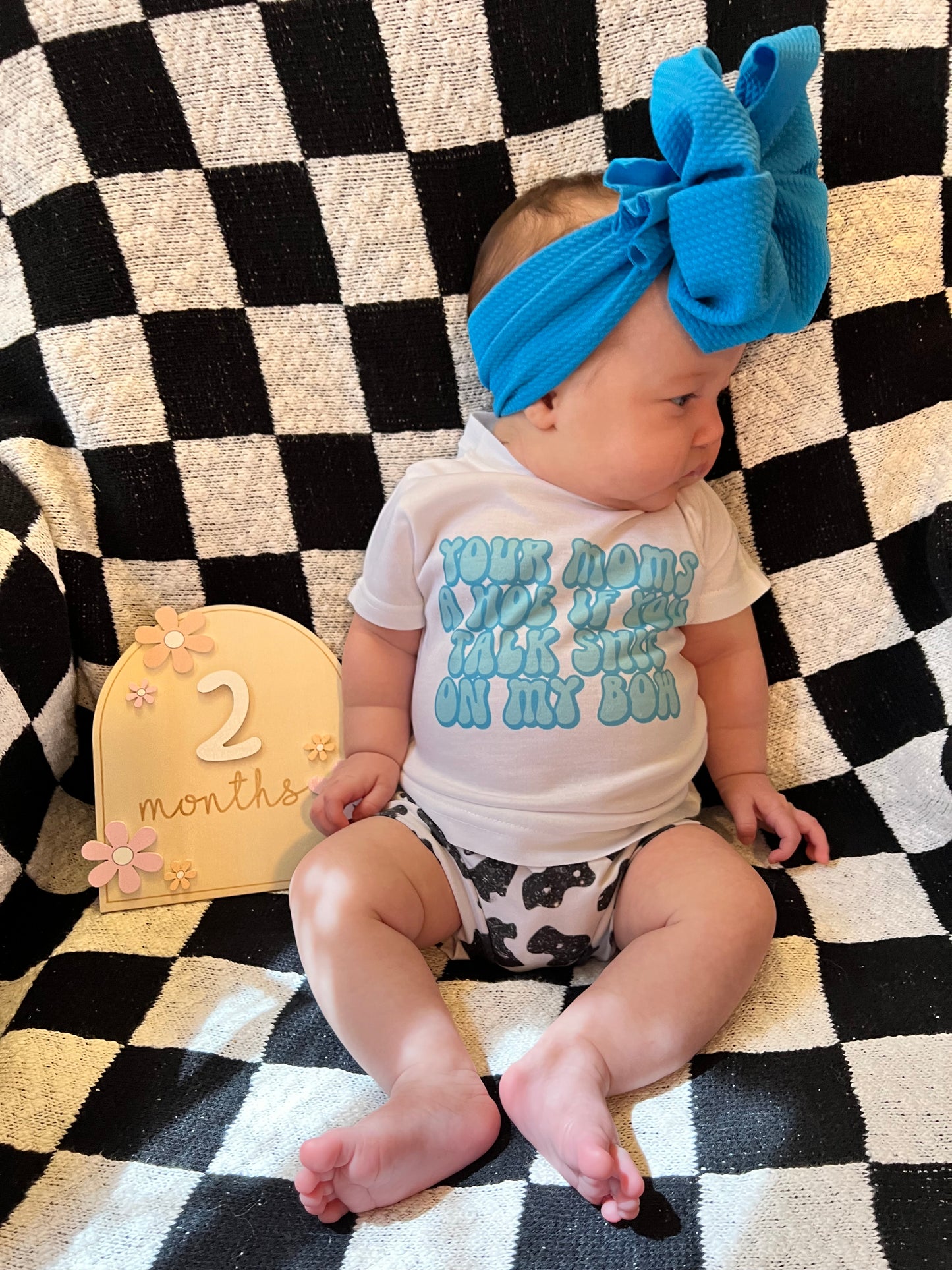 Blue Bow kids tee