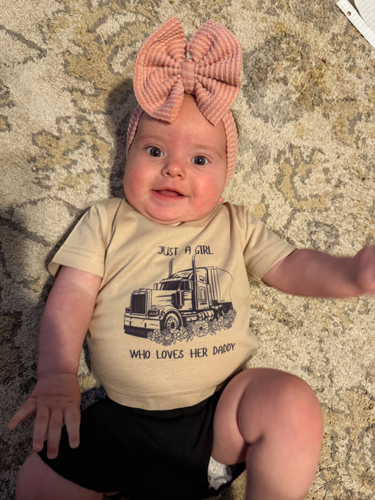 Loves Her Trucker Daddy Kids Tee