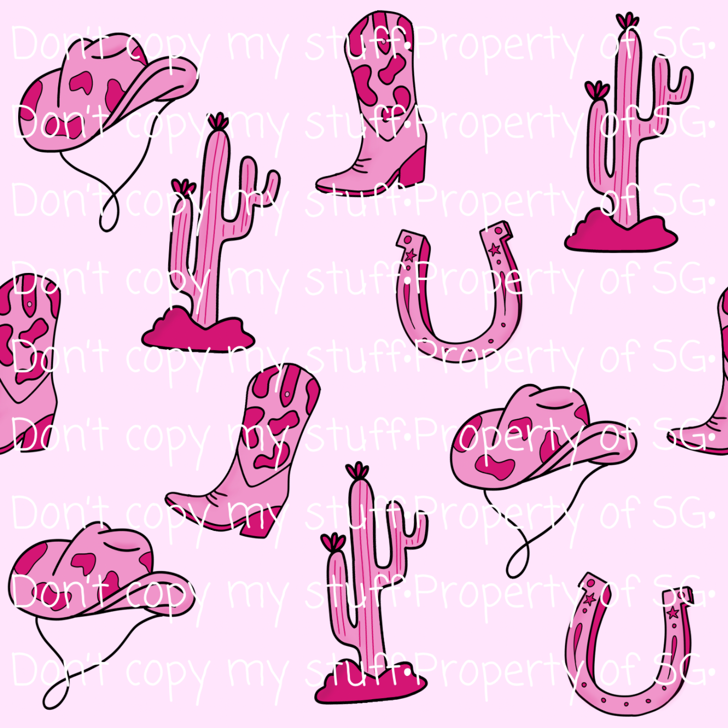 Pink Wild West Seamless