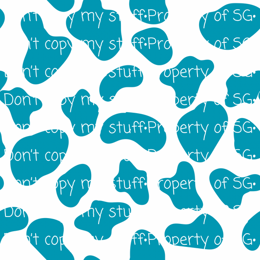 Turquoise & White Cow Seamless