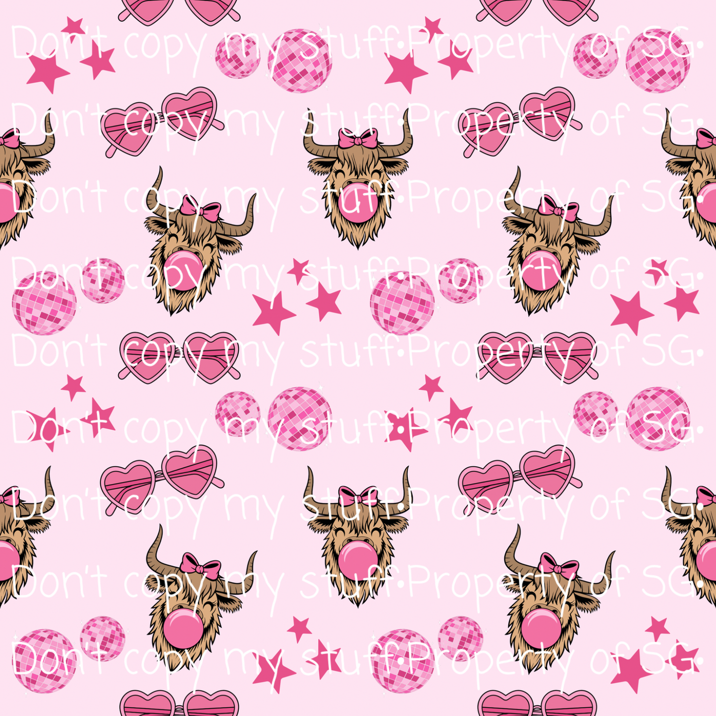 Bubblegum Cows Seamless