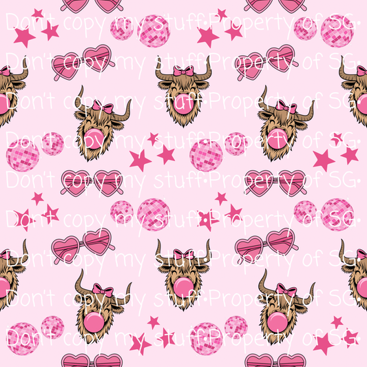Bubblegum Cows Seamless