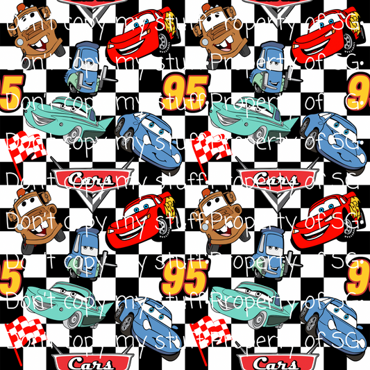 Checkered Car Seamless