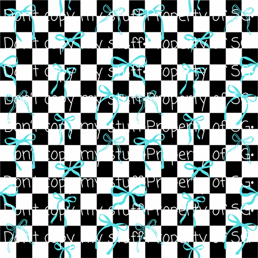 Turquoise Bows Seamless