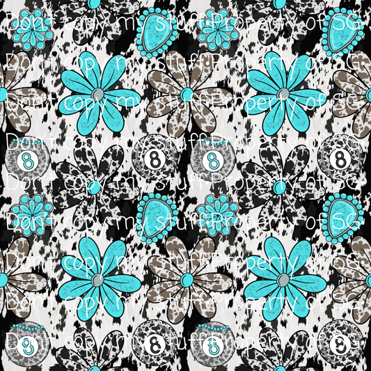 Turquoise Floral Seamless