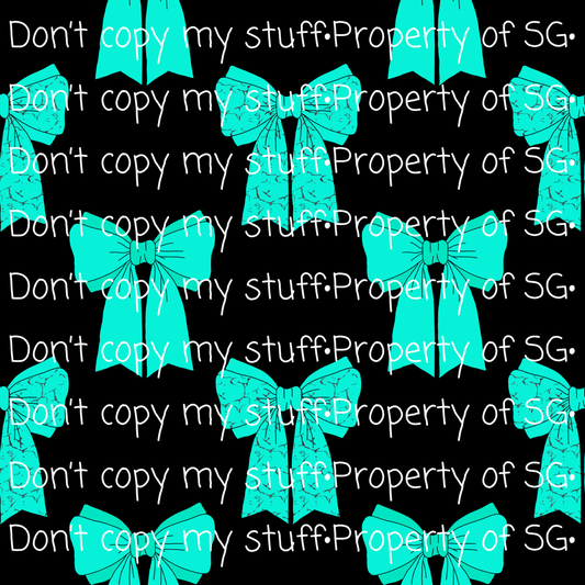 Black & Turquoise Bows Seamless