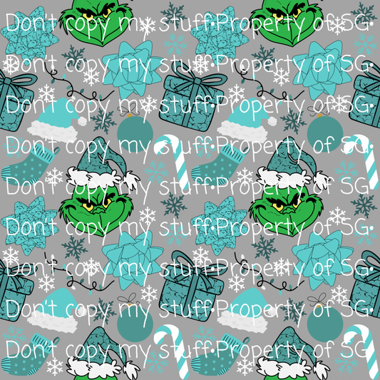 Turquoise Christmas Presents Seamless
