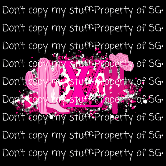 Pink Boujee Cowgirl PNG