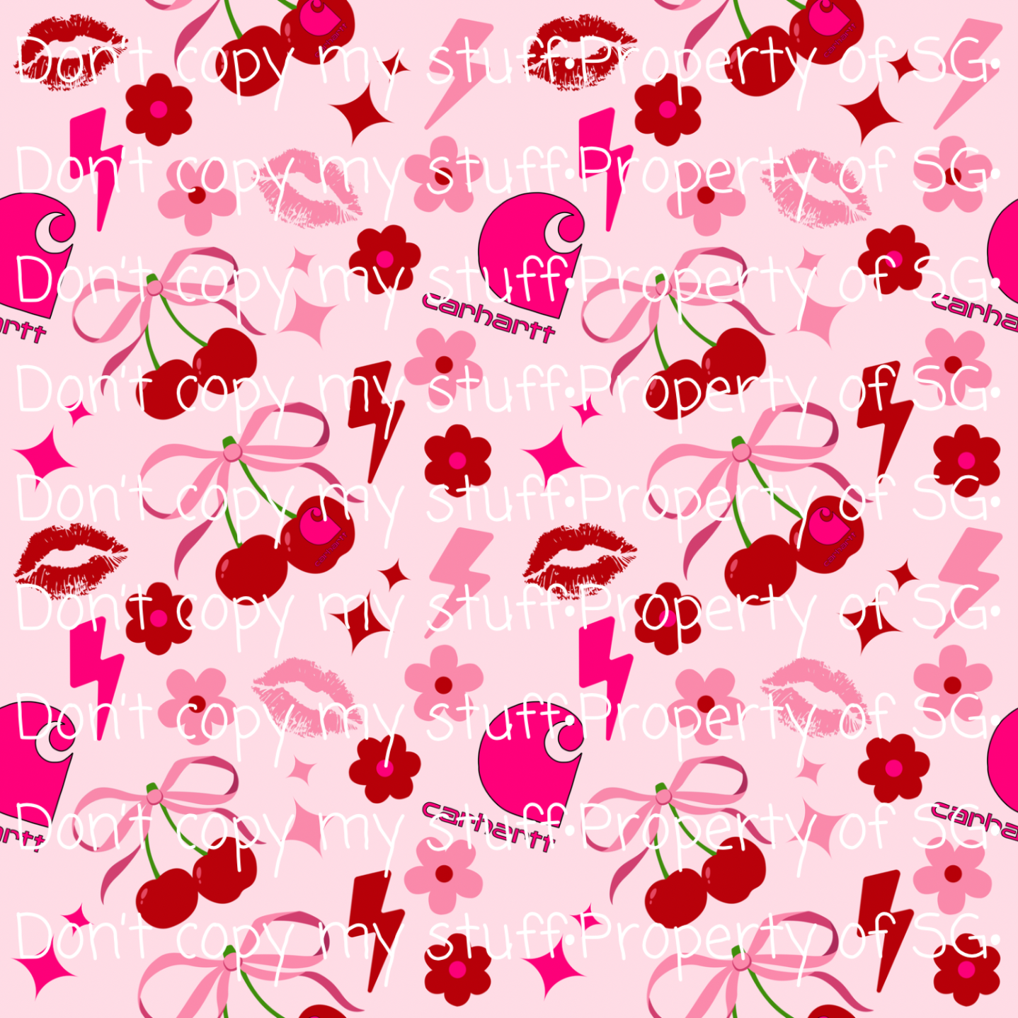 Pink Cherries Seamless