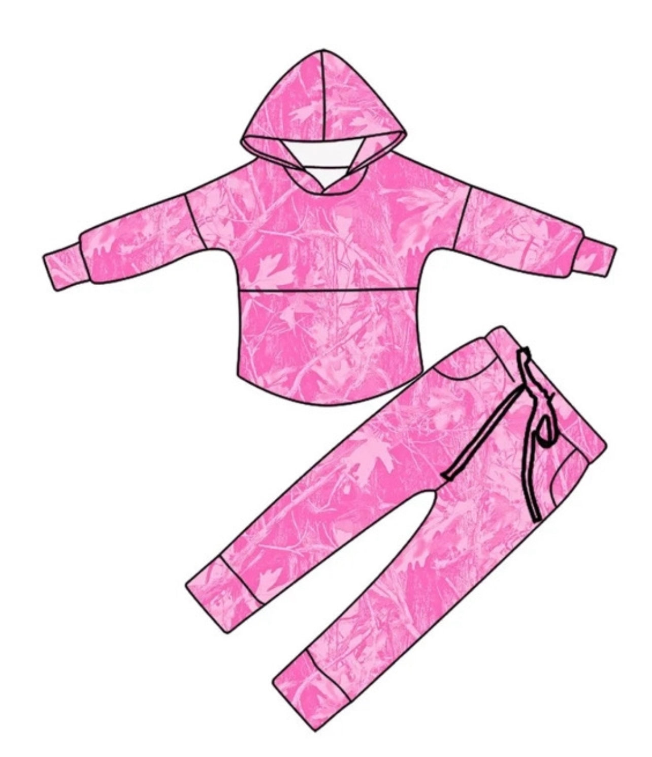 Pink Camo Pullover Set