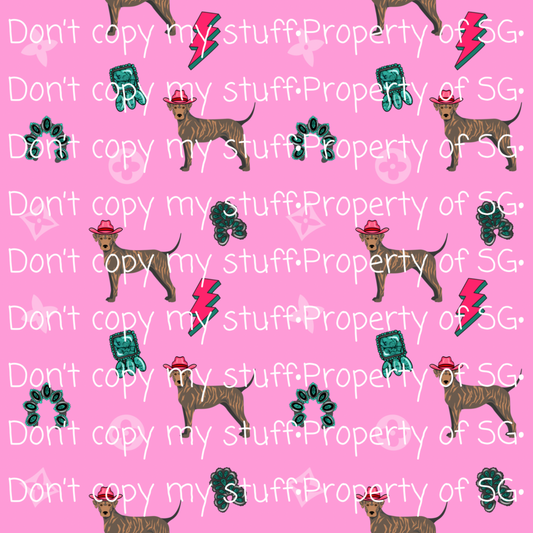 Pink Howdy Hound Seamless