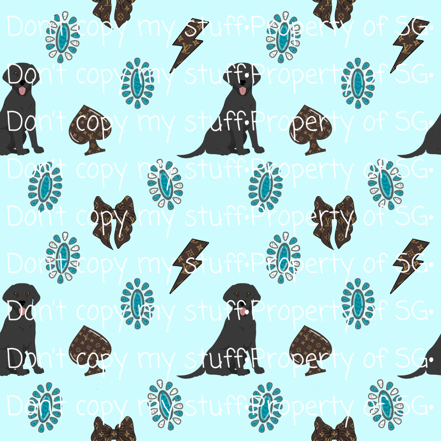 Labs & Turquoise Seamless