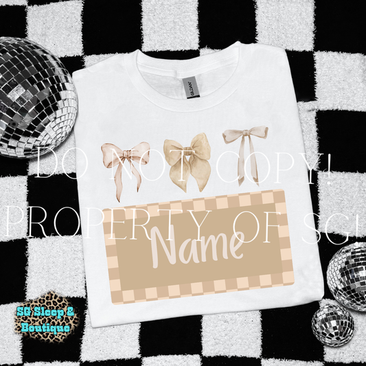 Tan Coquette Custom Name PNG