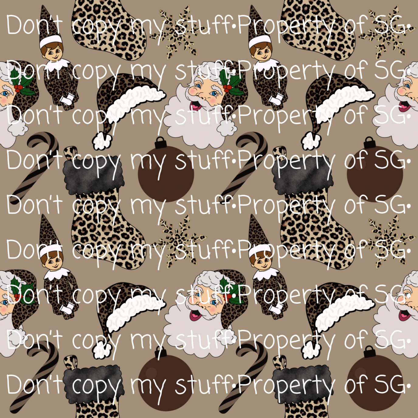 Leopard Christmas Seamless