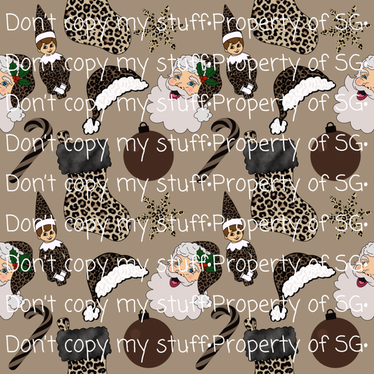 Leopard Christmas Seamless