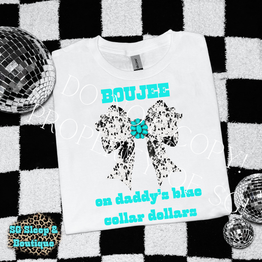 Boujee Blue Collar Dollars Kids Tee