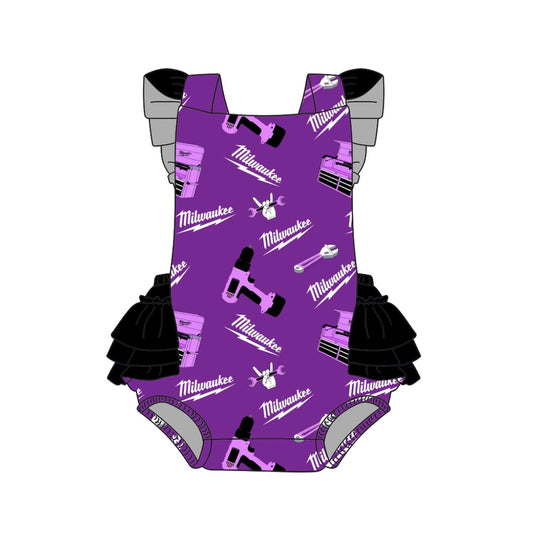 Purple Tool Box Ruffled Romper