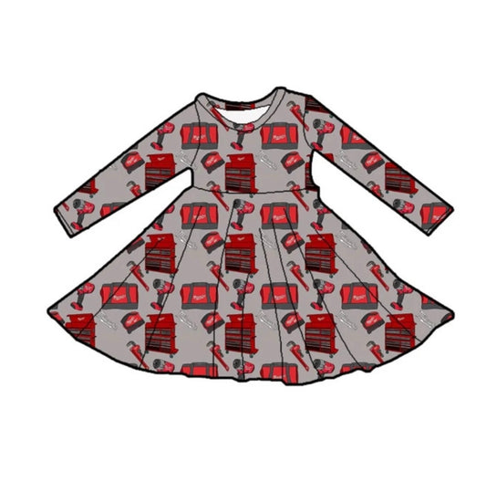 Red Tool Box 2.0 Long Sleeve Dress