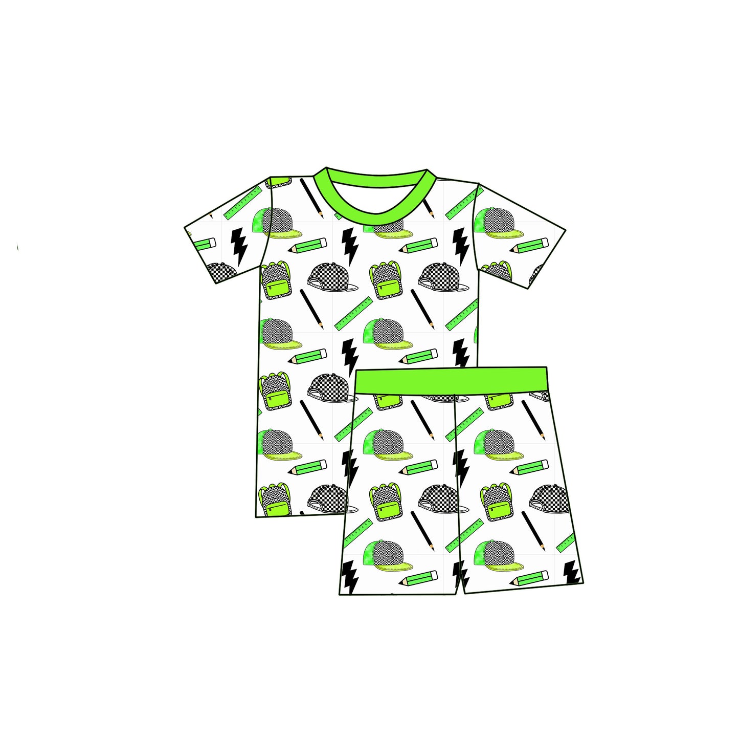Too Cool For School Pajama Shorts Set