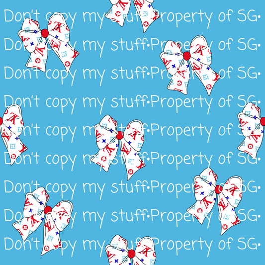 Light Blue USA Bows Seamless