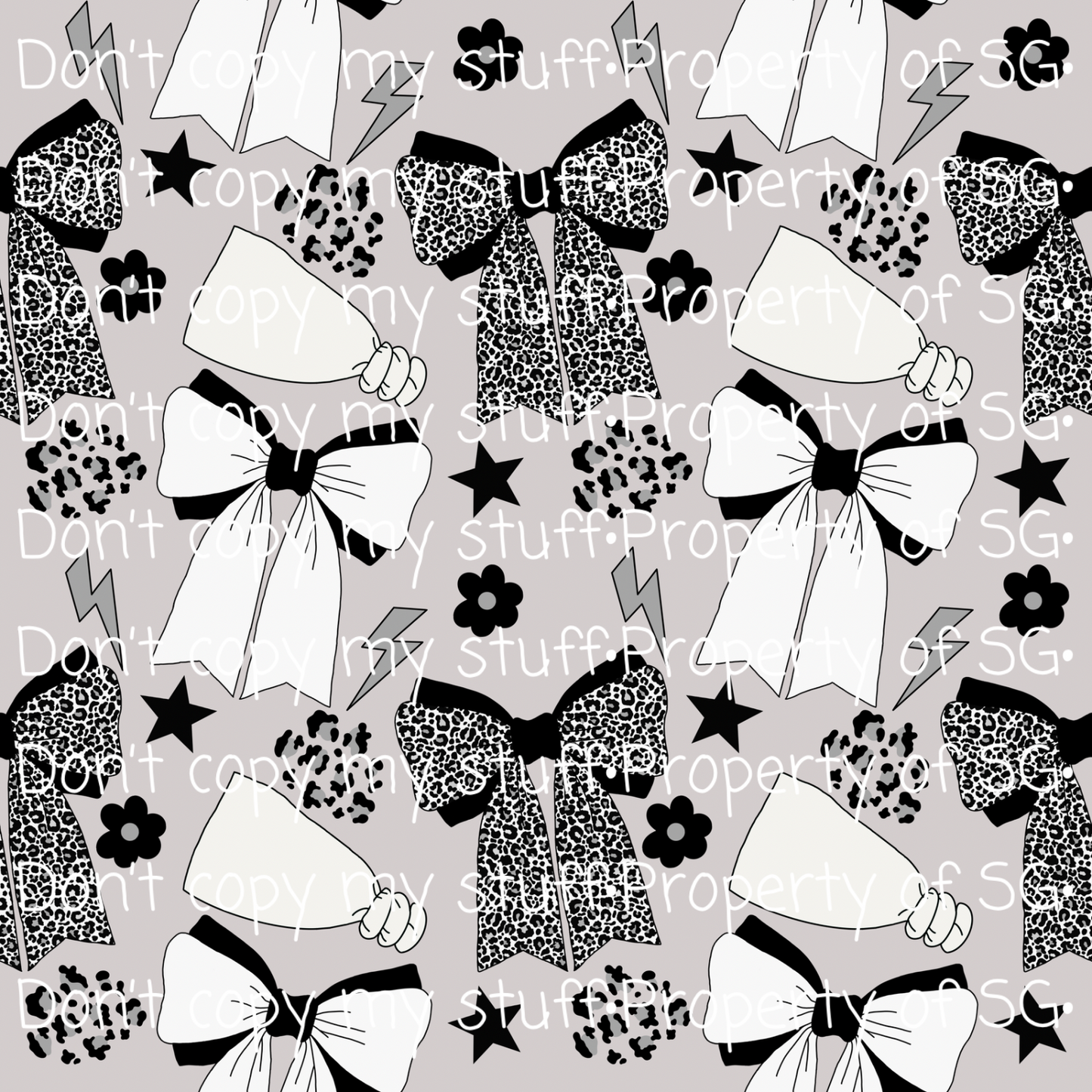 Leopard B&W Bows Seamless