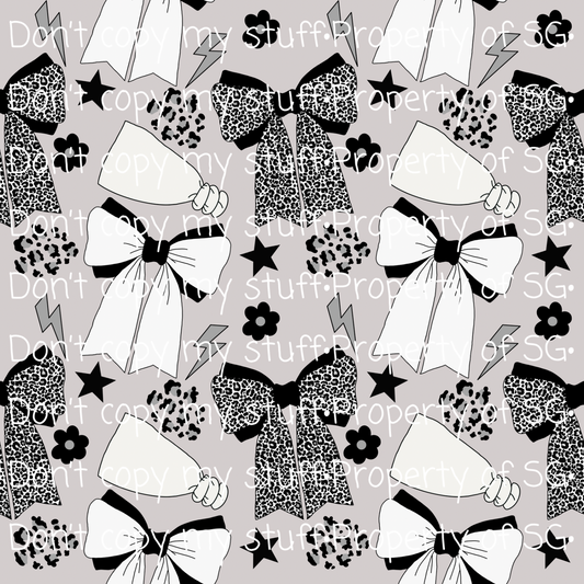 Leopard B&W Bows Seamless