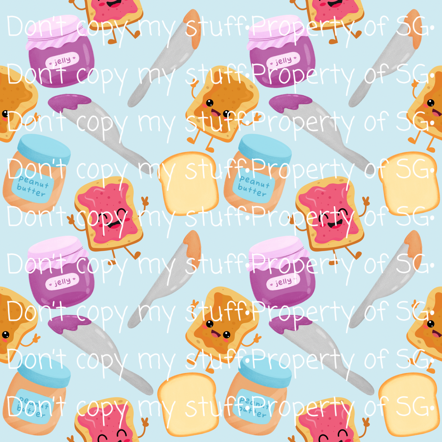 Blue PB & J Seamless