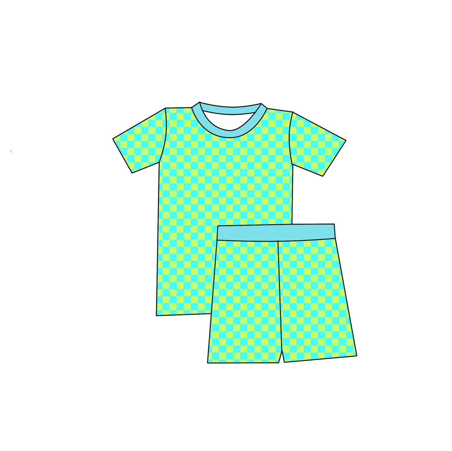 Rad Checks Pajama Shorts Set