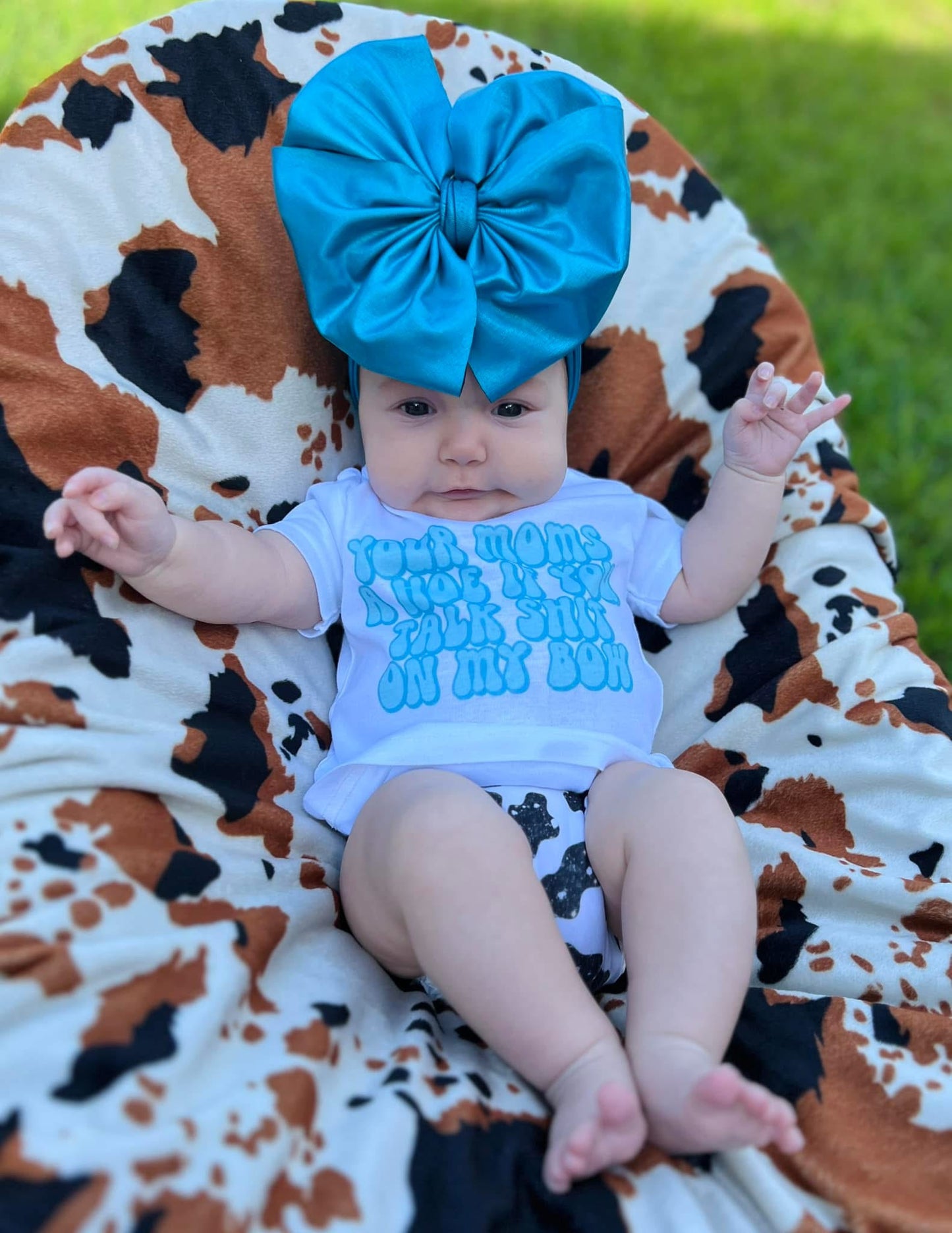 Blue Bow kids tee