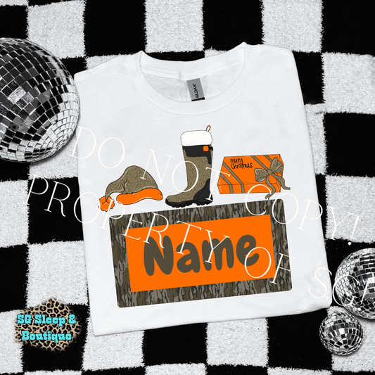 Camo Christmas Custom Name PNG