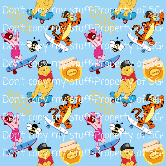 Skater Pooh Seamless
