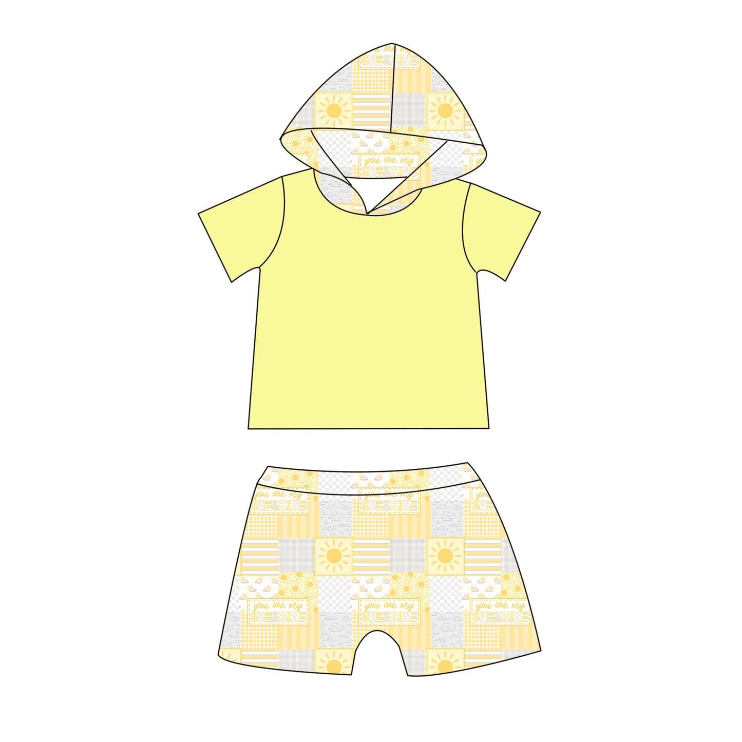 My Sunshine Hooded Shorts Set
