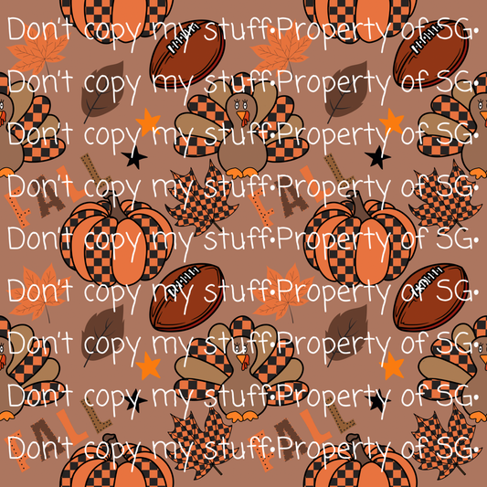 Checkered Turkey Seamless