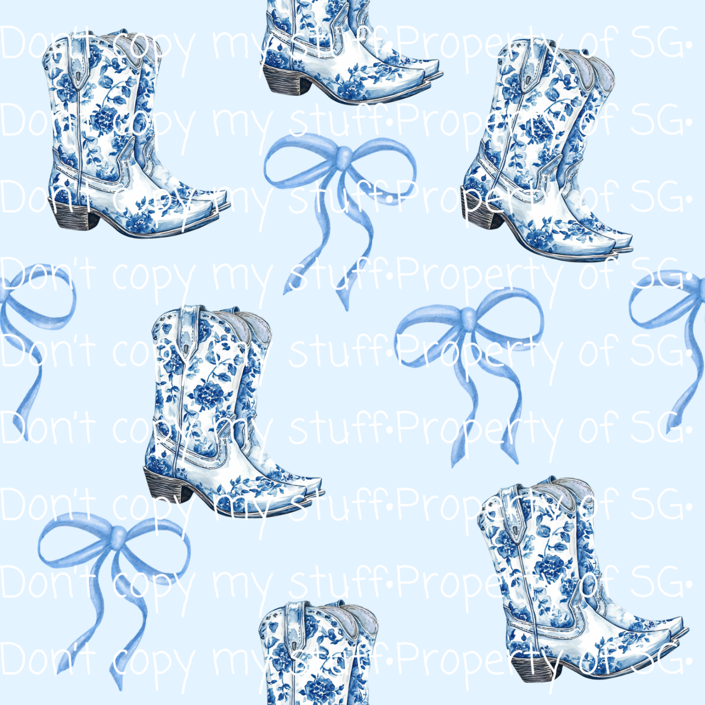 Blue Cowgirl Seamless