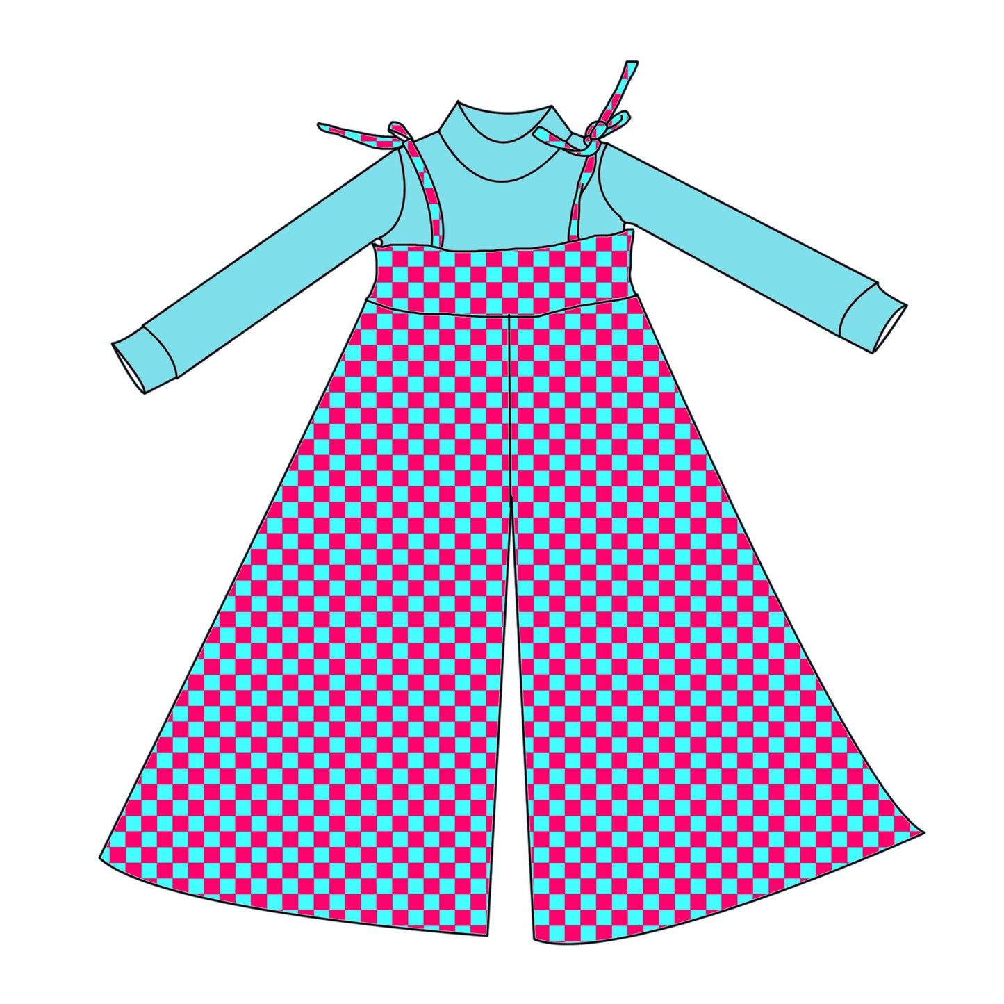 Cutesy Checks Flare Romper & Top