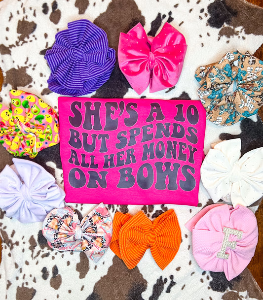 Spends all her $ on Bows Tee