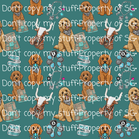 Turquoise Doodle Seamless