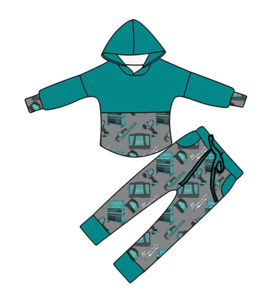 Turquoise Tool Box Pullover Set