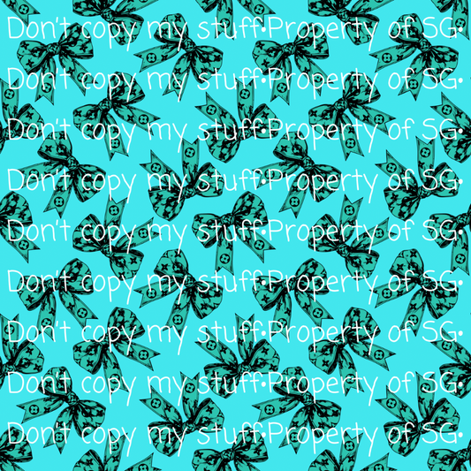 Teal Bows Seamless