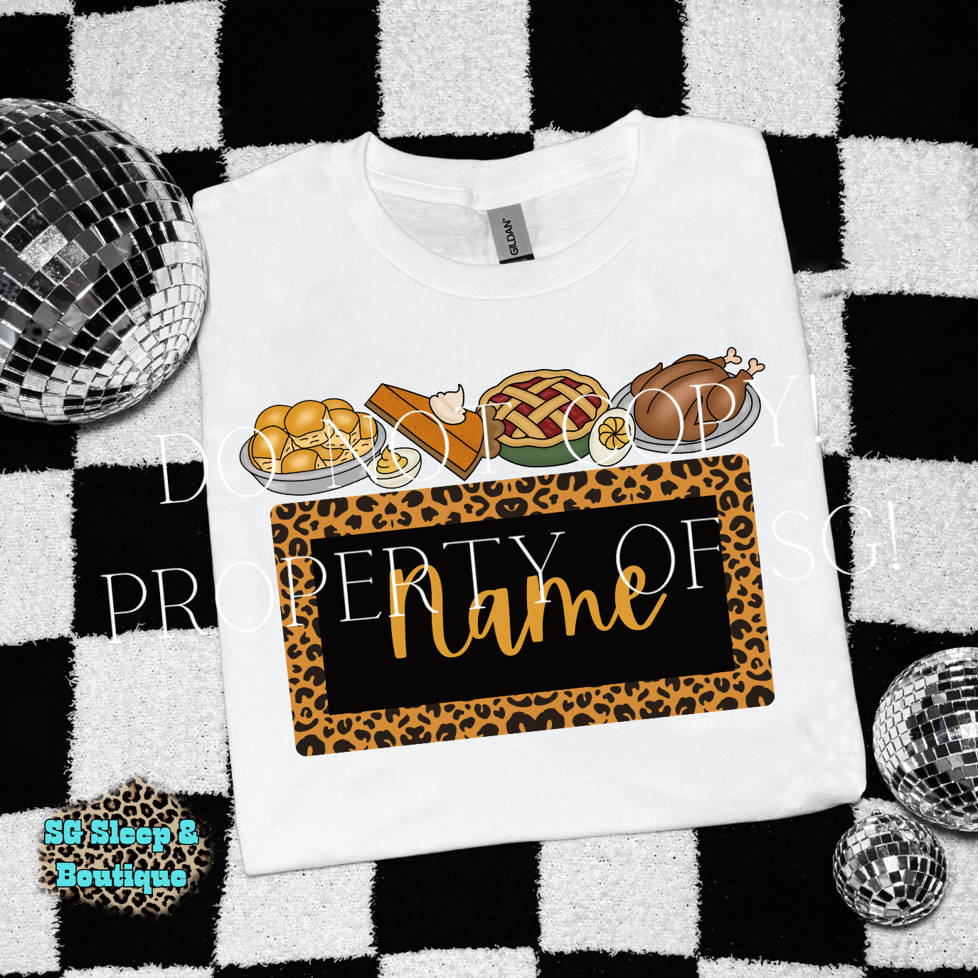 Thanksgiving Leopard Custom Name PNG