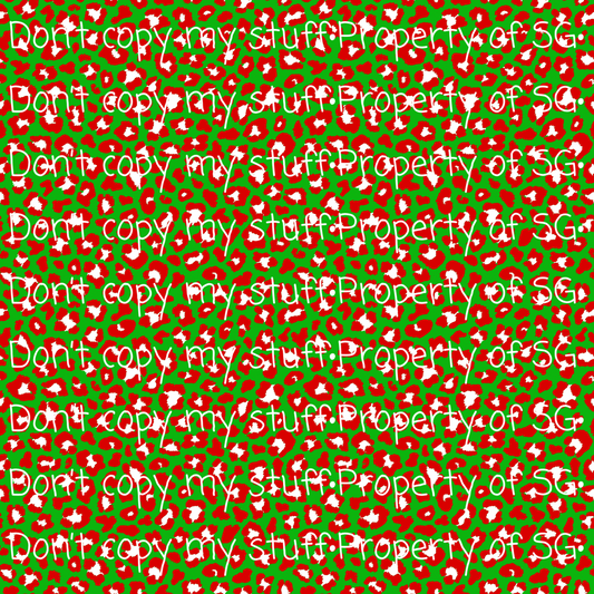 Christmas Green Leopard Seamless