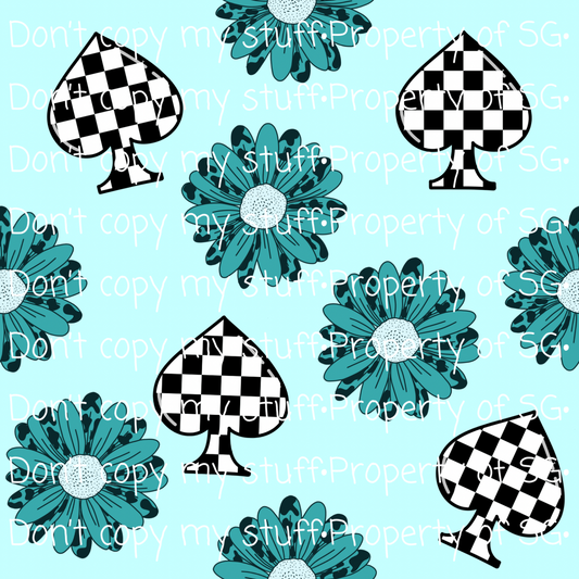 Checkered Punchy Floral Seamless