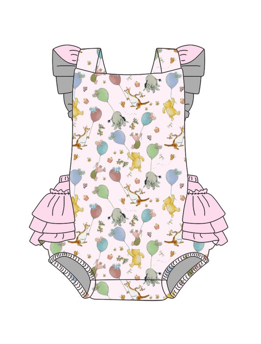 Party In Pink Ruffled Romper