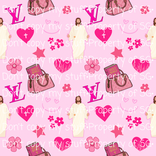 Pink Boujee Jesus Seamless