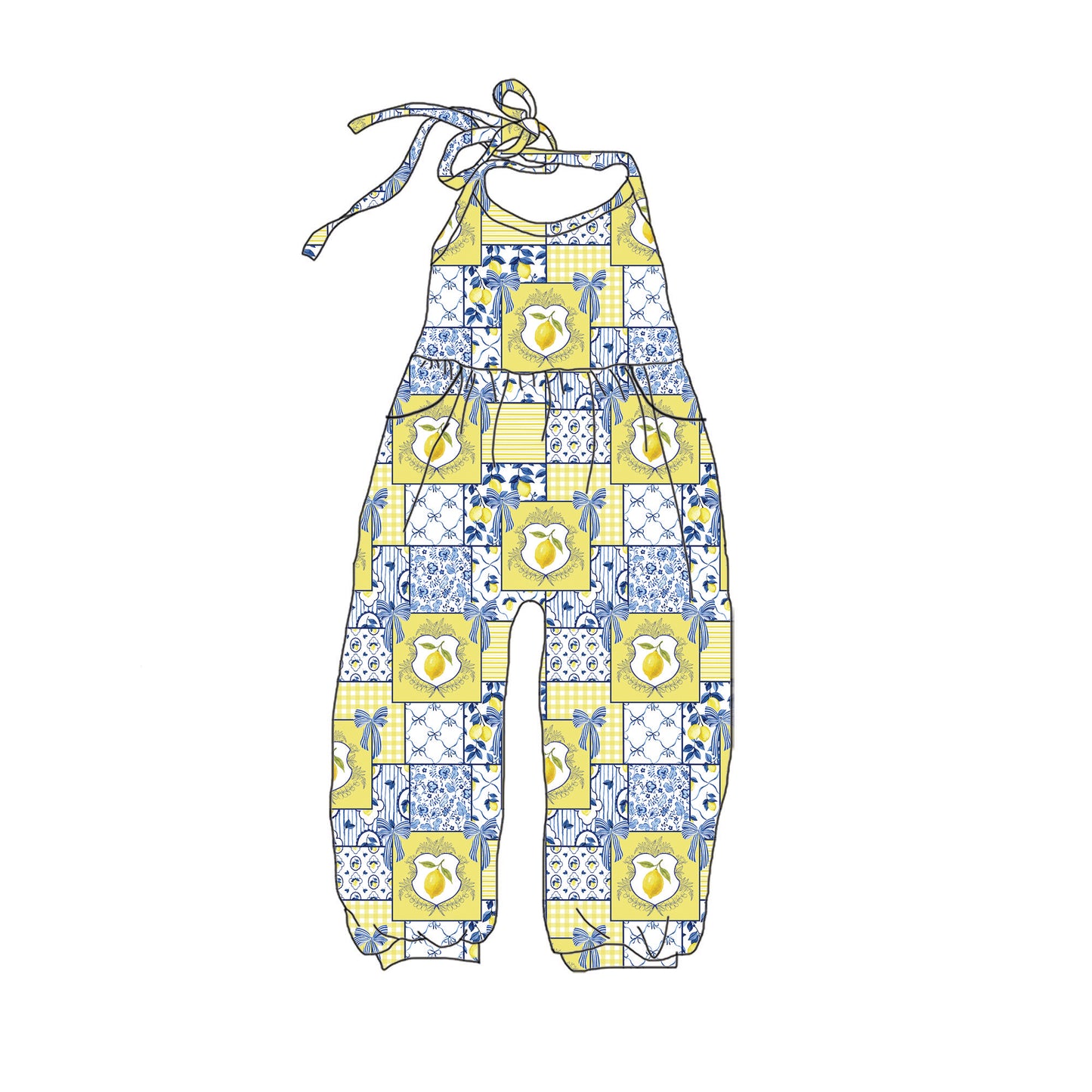 Lemon Zest Halter Romper