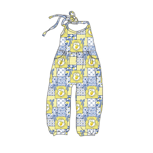 Lemon Zest Halter Romper