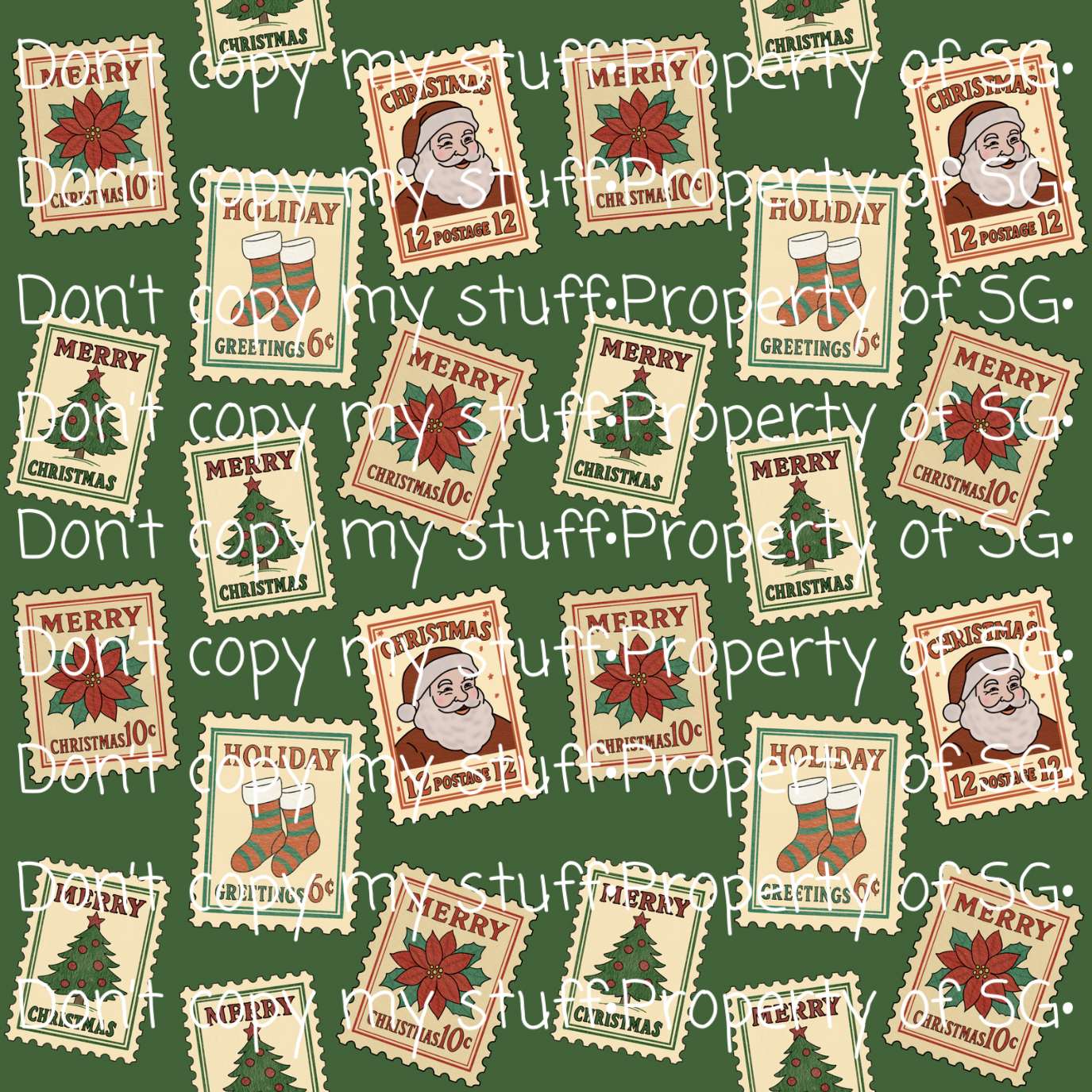 Christmas Stamps Seamless
